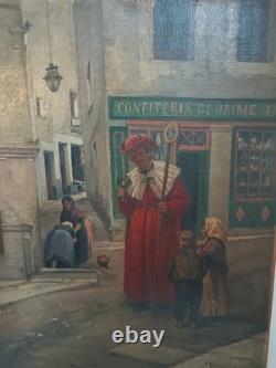 Old painting signed Vayreda 1843-1894 Spanish school