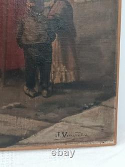 Old painting signed Vayreda 1843-1894 Spanish school