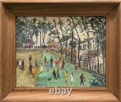 Old painting tableau Genre scene, 20th-century Naïve painting, Art Brut