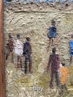 Old painting tableau Genre scene, 20th-century Naïve painting, Art Brut