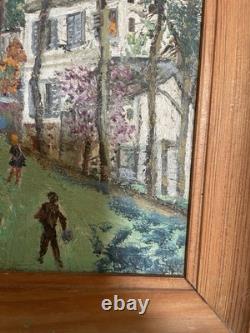 Old painting tableau Genre scene, 20th-century Naïve painting, Art Brut