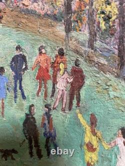 Old painting tableau Genre scene, 20th-century Naïve painting, Art Brut