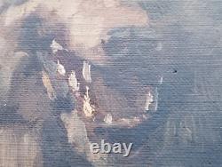 Old painting wolf dog oil painting on canvas wolf dog