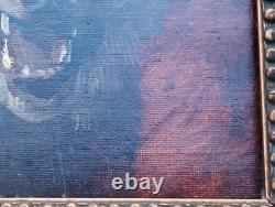 Old painting wolf dog oil painting on canvas wolf dog