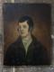 Old Portrait, Oil On Canvas And Cardboard, 19th Century