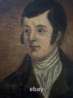 Old portrait, oil on canvas and cardboard, 19th century