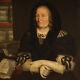 Old Portrait Oil On Canvas Painting Woman Table Madam 17th Century