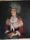 Old Portrait Painting Of A Lady In Oil On Canvas 18th Century