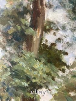 Old post-impressionist oil on canvas signed Dordogne landscape