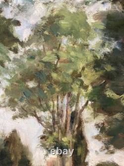 Old post-impressionist oil on canvas signed Dordogne landscape