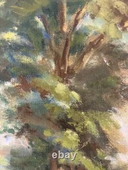Old post-impressionist oil on canvas signed Dordogne landscape