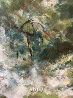 Old post-impressionist oil on canvas signed Dordogne landscape