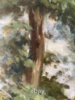 Old post-impressionist oil on canvas signed Dordogne landscape