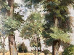 Old post-impressionist oil on canvas signed Dordogne landscape
