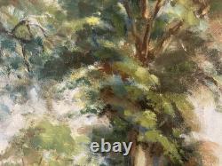 Old post-impressionist oil on canvas signed Dordogne landscape
