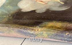 Old religious painting 18th–19th century, Jesus Christ, saint, angel, Virgin, painting