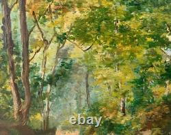 Old signed oil painting, located in Querqueville near Cherbourg, Normandy, France