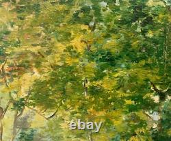 Old signed oil painting, located in Querqueville near Cherbourg, Normandy, France