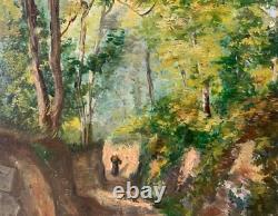 Old signed oil painting, located in Querqueville near Cherbourg, Normandy, France