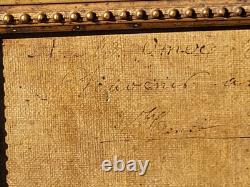 Old signed painting. Dated 1866. Child portrait. Oil painting on canvas.