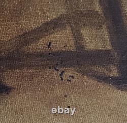 Old signed painting. Dated 1866. Child portrait. Oil painting on canvas.
