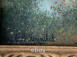 Old small painting Oil on panel signed Mme. Rosenthal 1928