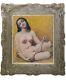 Old Tableau Genre Scene Wild Portrait Woman Nude Sitting Thorn Wheat Fields