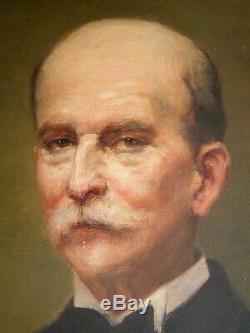 On Old Man Portrait Painting Oil On Canvas Art Deco Suit Nineteenth-1933