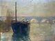On The Seine & Sartrouville & Boat & Oil On Panel & Ancient Painting