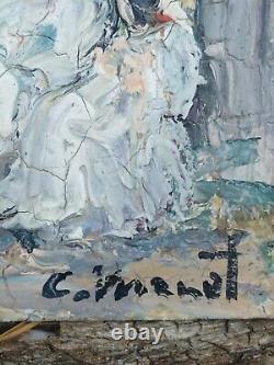 Orientalist Painting, Ancient, Artist Painter C. MANET. Oil on Panel