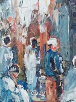 Orientalist Painting, Ancient, Artist Painter C. MANET. Oil on Panel