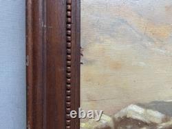 Ours, Oil on panel signed Gaudillere, Antique painting, Early 20th century