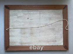 Ours, Oil on panel signed Gaudillere, Antique painting, Early 20th century