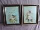 Pair Of Oils On Panels. Antique. Birds On The Branches