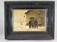 P. Barret Old Oil On Canvas Military Snow Landscape 19th Century