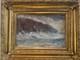 Painting 1930 Oil On Cardboard Boat At Sea Brittany Painting Art Old Antique 20th Century