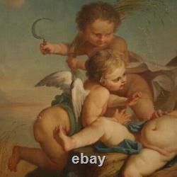 Painting Ancient Angels Oil On Canvas Painting 800 19th Century French Art