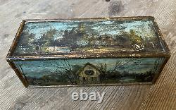 Painting Ancient Box 19th Oil On Wood Painting Suiver Corot