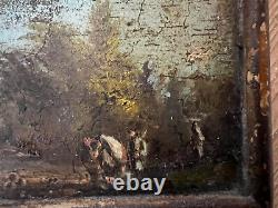 Painting Ancient Box 19th Oil On Wood Painting Suiver Corot