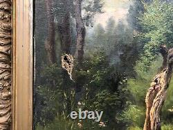 Painting Ancient Box, Landscape Arboré, School Of Barbizon, Oil On Canvas, 19th