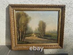 Painting Ancient Landscape Oil On Canvas Xixth Signed