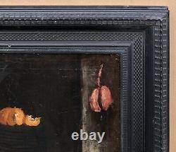 Painting Ancient Oil Norbert Goeneutte Nature Dead Kitchen Vegetables Tonneau Cat