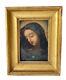 Painting Ancient Oil On Copper Portrait Virgin Mary Mater Dolorosa Religion