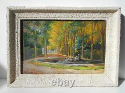 Painting Ancient Oil On Wood Panel Painting Miniature Ecole Française Landscape