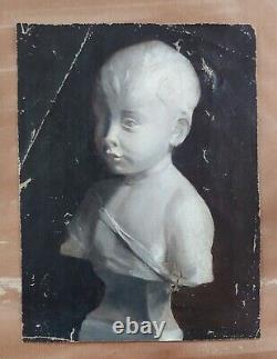 Painting Ancient Portrait Bust Child Portrait Oil On Canvas