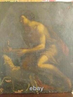 Painting Ancient Religious Oil Painting On Canvas Circa XVII School Poussin