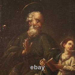 Painting Ancient Religious Painting Oil On Canvas 700 18th Century Sacred Art