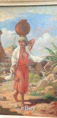 Painting At The Old Oil On Canvas Orientalist Ramandy 1925 A Malagasy