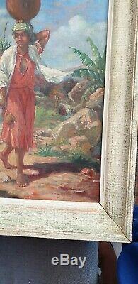 Painting At The Old Oil On Canvas Orientalist Ramandy 1925 A Malagasy