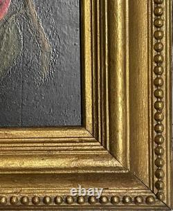 Painting Canvas Frame 19th Century Monog. A. M Still Life with Rare Old Peaches